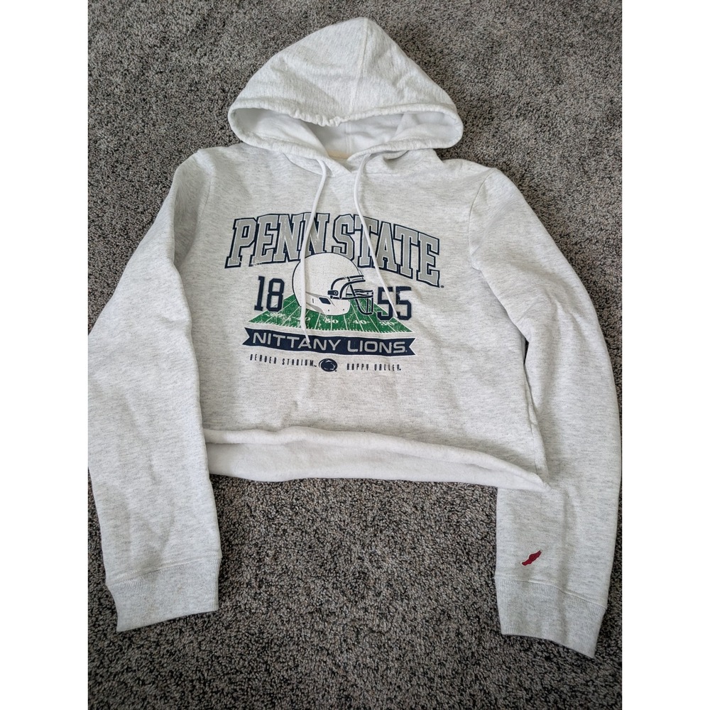 League Penn‎ State Nittany Lions Cropped Hoodie Gray Heather Women Small